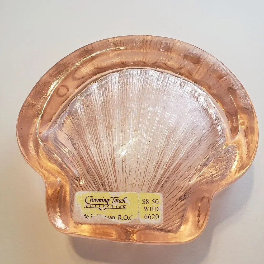 Vintage Pink Glass Seashell Soap/Trinket Dish Mermaid/Coastal/Beachy